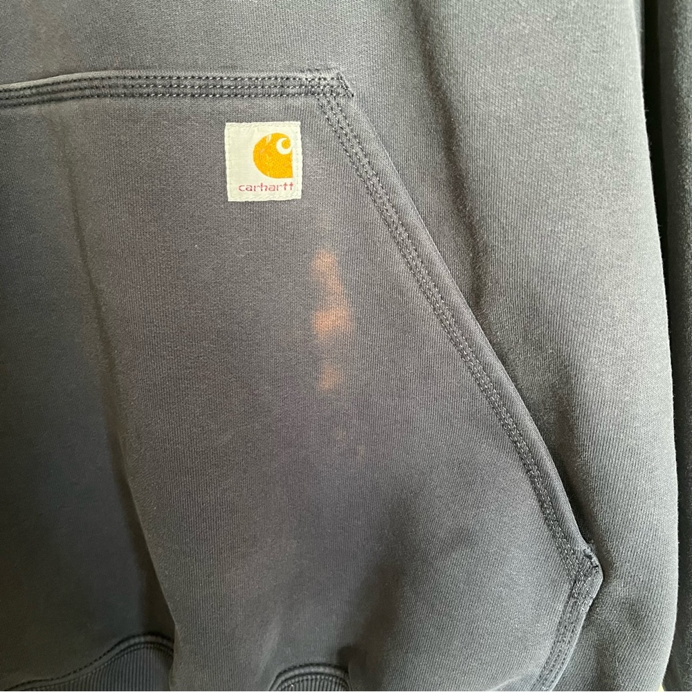 Carhartt Rain Defender Navy Blue Hoodie Workwear Heavy Mens Size 3XLT Tall XXXL - Picture 4 of 12